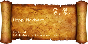 Hopp Norbert névjegykártya