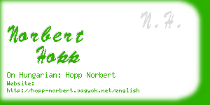 norbert hopp business card